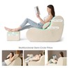Itopfox High-Density Foam Bean Bag Chair with Ottoman, Cozy Sofa Chair with Waist Support for Living Room, Bedroom, Beige - 3 of 4