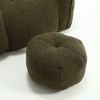 Bean Bag Sofa with Ottoman, Modern Soft Bean Bag Chair with Armrests, Chenille Square Lazy Couch - 3 of 4