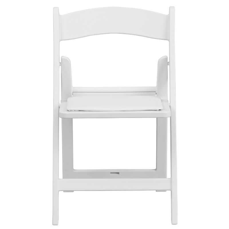 Flash Furniture Kids Folding Chairs with Padded Seats | Set of 2 White Resin Folding Chair with Vinyl Padded Seat for Kids, 4 of 12