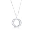 Bella Silver Sterling Silver, Interlocking Circle CZ Necklace & Earrings Set - Silver - 16+2 Inch - 3 of 4