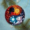 Mystical Seasons Yin and Yang Cats Ceramic Ornament, Gift for White and Black Kitten Lovers| OrnamentallyYou - 4 of 4