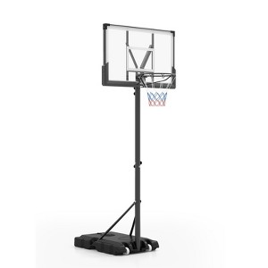 Gymax 45" Shatterproof PC Backboard Basketball Hoop Designed for Outdoors with Convenient Wheelbase - 1 of 4