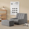 SEVOBAL Sofa Bean Bag Chair for Adults with Ottoman Oversized Beanbag Chair Comfy Lazy Sofa Hip Support Living Room Bedroom, Gray, 38.6"*33.1"*28" - 2 of 4
