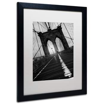 Trademark Fine Art -Moises Levy 'Brooklyn Bridge Study I' Matted Framed Art