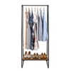 Karl Home Retro Open Wardrobe with Vintage Brown MDF & Black Iron Frame 25.2x15.7x59 Inches Single Row Storage - 2 of 4