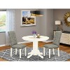 HomeStock 3-Pc Linen white Solid Wood Top - Round Dining Room Set - Seats 4 - 2 of 4
