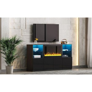 NicBex TV Stand for 75 Inch TV,TV Entertainment Center with 34.2 Inch Non-heating Electric Fireplace,Modern TV Console Table for Living Room - 1 of 4