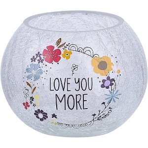 Pavilion Gift Company - Love You - 5" Crackled Glass Votive Holder - Candle Holders - 1 of 4
