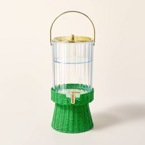 Acrylic Beverage Dispenser with Woven Stand Green - kate spade new york x Target - 1 of 4