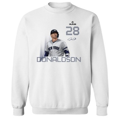 MLBPA Men's Donaldson Pw Licensed Mlb Baseball Josh Donaldson New York Yankees Long Sleeve Graphic Cotton Pullover Sweatshirt - White XL