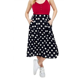 Women's Polka Dot Pleated Midi Skirt - JADE BY JANE - 1 of 3