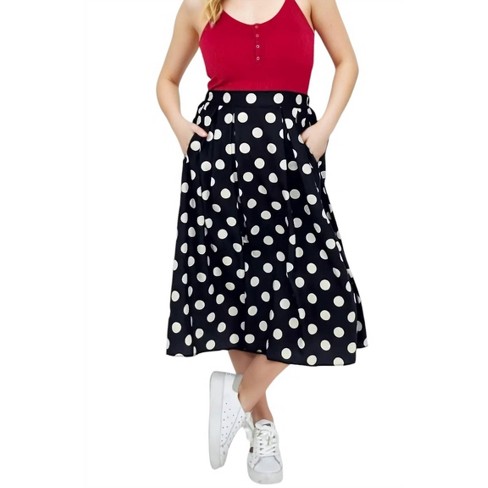 Women s Polka Dot Pleated Midi Skirt Jade By Jane Target