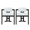 Indoor Wooden Kitchen Dining Chairs Set Of 2,Velvet Fabric Upholstered Dining Chair,Armrests Dining Chair With Wood Frame-Cuddlewood - 3 of 4