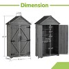 Lorna Wooden Patio Storage Shed Cabinet, Wood Tool Shed with Shelves and Latch, Outdoor Furniture - Maison Boucle - 3 of 4