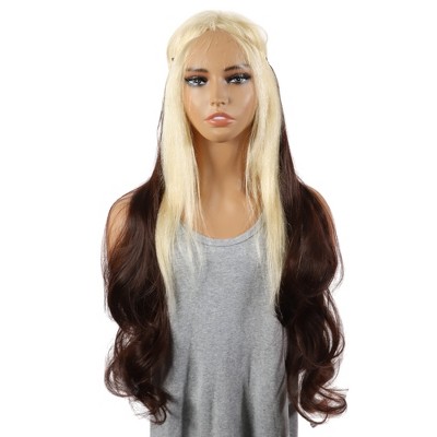 Unique Bargains Women's Halloween Big Wavy Hair Extensions High Temperature Fiber Dark Brown 1 Pc
