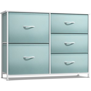 Sorbus  Dresser with 5 Drawers - Storage Chest Organizer with Steel Frame, Wood Top, Handles, Fabric Bins - 1 of 4