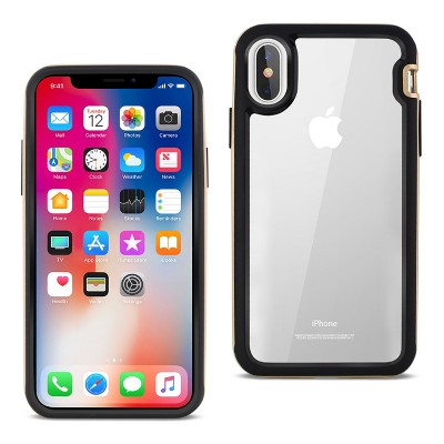 Reiko iPhone X/iPhone XS Hard Transparent Plastic TPU Case in Clear Gold