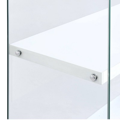 Maxwell Transitional Glam 68'' Transparent Glass Curio Cabinet