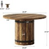 Lantine Round Dining Table for 4 People, 39.37" Dinner Table with Fence Pedestal Base, Farmhouse Kitchen Table  for Dining Room, Living Room - 3 of 4
