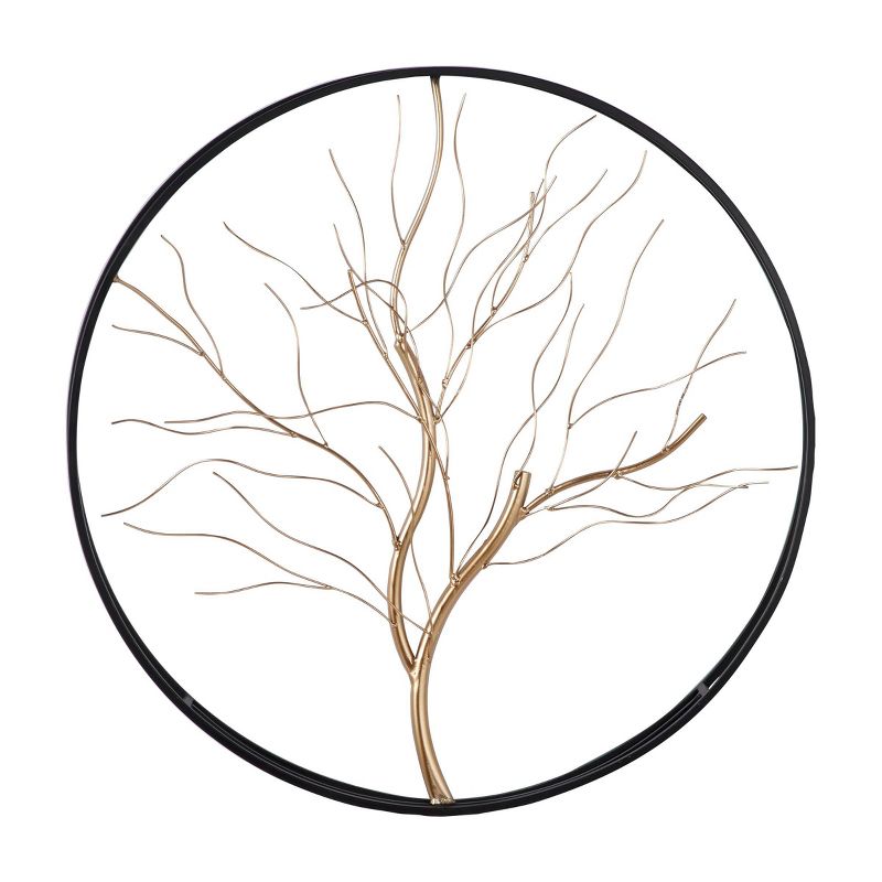 Metal Tree Branch Wall Decor with Black Frame Gold - Olivia &#38; May, 1 of 5