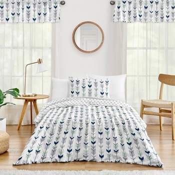 4pc Mod Arrow Twin Kids' Comforter Bedding Set Navy and Mint - Sweet Jojo Designs
