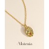 Molenia 14k Gold Plated Birth Flower Necklace Gift for Women, 925 Sterling Silver Oval Medal Pendant Birthstone, Minimalist Floral Charm Jewelry - 4 of 4