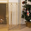 Barton 48" Fireplace Screen 3-Panel Foldable Doors Guard with 4pcs Fireplace Tool, Gold - 3 of 4
