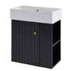 COWLOWN 21.6 inch Modern Floating Bathroom Vanity ,Perfect for Small Bathrooms, Right side storage,Black - 3 of 4