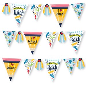 Big Dot of Happiness Back to School - DIY First Day of School Classroom Pennant Garland Decoration - Triangle Banner - 30 Pieces - 1 of 4