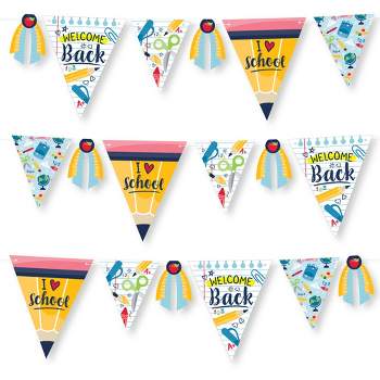 Big Dot of Happiness Back to School - DIY First Day of School Classroom Pennant Garland Decoration - Triangle Banner - 30 Pieces