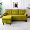 KWPZQEB 78.35" L-Shaped Sofa, Cotton-Linen Sectional Sofa with Storage Chaise, Mid Century Modern Convertible Sleeper Sofa for Living Room - 4 of 4