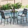 Tangkula Patio Bar Stools Set of 4 w/ Armrest Fabric Seat & Heavy-Duty Metal Frame - 4 of 4