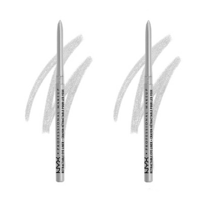 NYX Retractable Waterproof Eye Liner - MPE 05 - Silver (PACK OF 2)