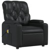 vidaXL Faux Leather Massage Recliner - Manual Reclining Lounge Chair With Cup Holders, Vibration Massage, And Comfort Padding, Black - 3 of 4