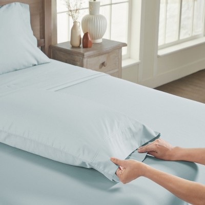 Seafoam Cotton Sateen Standard/Queen Pillowcases Set of 2