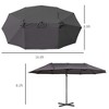 TiramisuBest 14ft Double-Sided Outdoor Market Extra Large Patio Umbrella with Crank, Cross Base (for Deck, Lawn, Backyard and Pool), Grey - 4 of 4