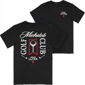 Mens Michelob Ultra Golf Club Black Colorway Front/Back Print T-Shirt - 1 of 4