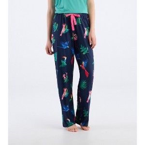 Women's Tropical Birds Polyknit Pajama Pants - 1 of 4