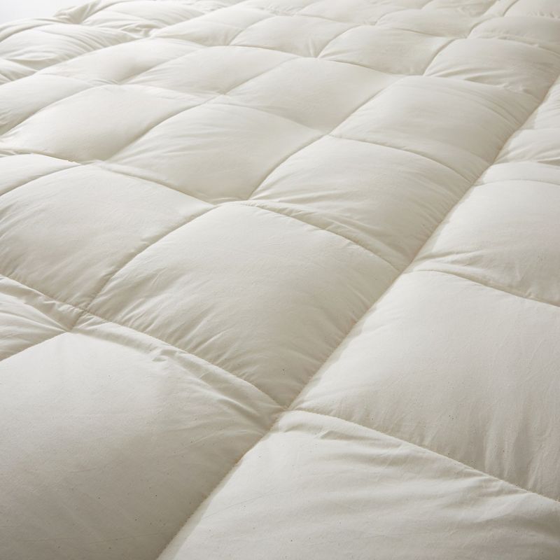 Puredown Organic Cotton Pillow Top Mattress Topper Feather Bed, 5 of 9