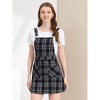 Allegra K Women's Causal Adjustable Strap Above Knee Suspender Skirts - 2 of 4