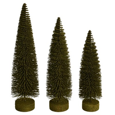 Vickerman Glitter Oval Pine Artificial Christmas Tree Set of 3