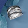 Ross-Simons 0.30 ct. t.w. Black and White Diamond Highway Ring in Sterling Silver - 4 of 4