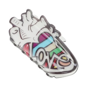Unique Bargains Halloween Heart Design Claw Clip Colorful 1 Pc - 1 of 4