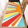 Colorful Machine Washable Area Rug, Non-Slip Indoor Carpet for Living Room, Bedroom, Modern Minimalist Front Door Mat with Sun Accent Design. - 3 of 4