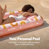 Sloosh Pool Tanning Adult Pool Float Bed with Pillow, Inflatable Suntan Tub Floatie Raft Tanning Pool for Adult - Pink Doodle - 3 of 4