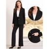 Allegra K Women Notched Lapel Single Breasted Long Sleeve Flap Pocket Straight Lined Business Casual Suit Jacket Blazer - 2 of 4