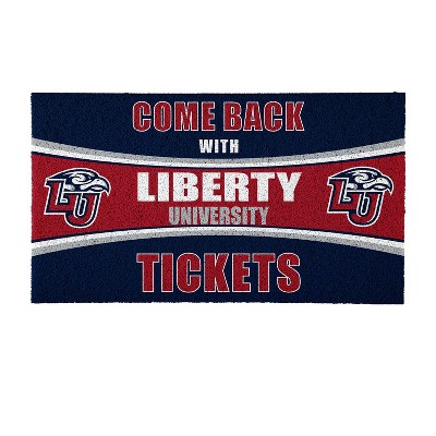 Evergreen Come Back with Tickets Liberty University 28" x 16" Woven PVC Indoor Outdoor Doormat