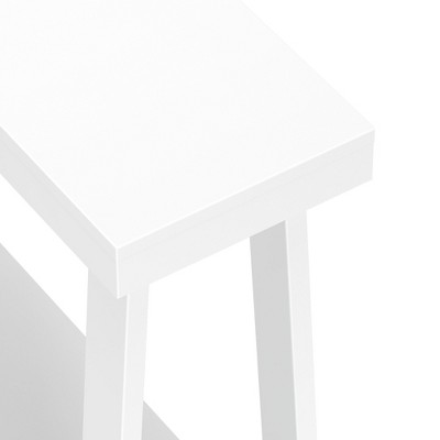 White Solid Pine Wood Console Table with Storage Shelf