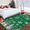 Christmas Area Rugs, Washable Non-Slip Snowflakes Snowscape Carpet, Soft Low Pile Foldable Stain Resistant for Bedroom, Home - 3 of 4