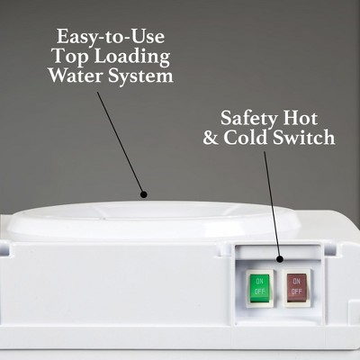 White Freestanding Hot and Cold Water Dispenser with Child Safety Lock